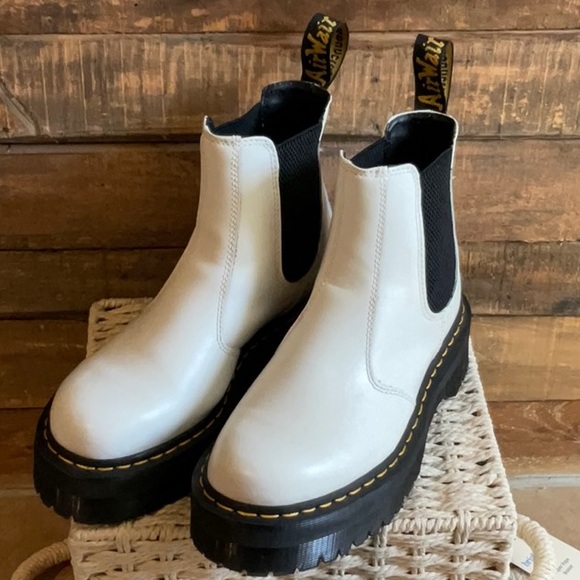 Dr. Martens Shoes - Dr. Martens Black and White Leather Boots